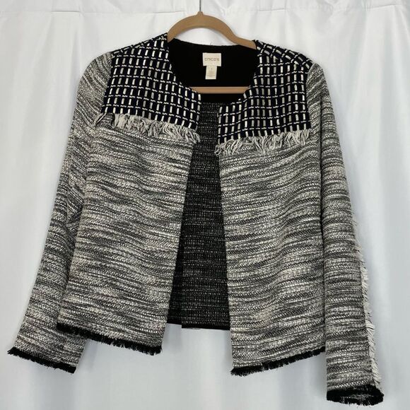 Chico’s Tweed Fringe Jacket US size Medium Chico’s 1 - Picture 1 of 7
